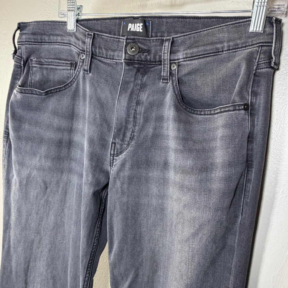 Paige Slim Straight Leg Jeans Faded Gray Charcoal Denim Size 32 - Picture 3 of 9
